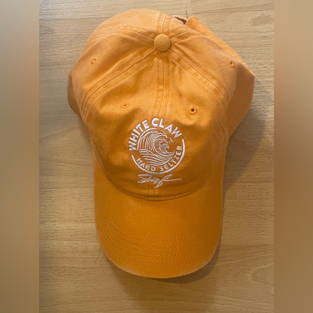White claw surf orange baseball hat